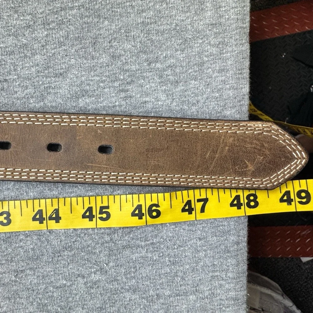 CARHARTT Belt Brown Full Grain Leather 2754-20‎ Men's Roller Belt Sz 44
